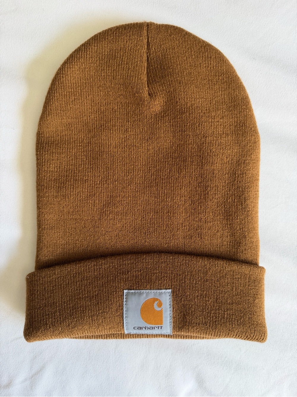 Carhartt Unisex Signature Orange Brown Classic Logo Beanie Winter Hat